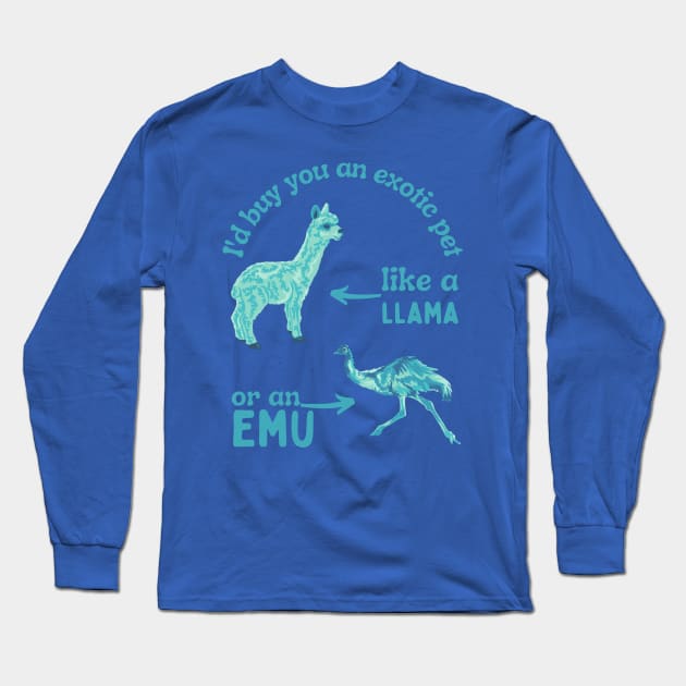 A Llama or an Emu Long Sleeve T-Shirt by Slightly Unhinged